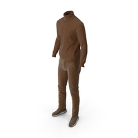 Mens Boots Pants Pullover Brown PNG & PSD Images