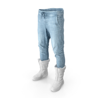 Men's Pants Boots White PNG & PSD Images