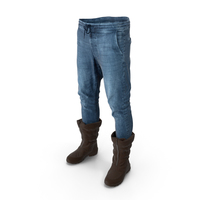 Mens Pants Boots (Brown) PNG & PSD Images