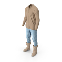 Men's Pants Boots Pullover Beige PNG & PSD Images