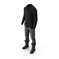Mens Pants Boots Pullover Black PNG & PSD Images