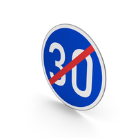 Road Sign End Minimum Speed Limit 30 PNG & PSD Images