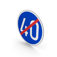 Road Sign End Minimum Speed Limit 40 PNG & PSD Images