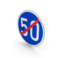 Road Sign End Minimum Speed Limit 50 PNG & PSD Images