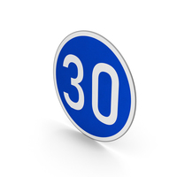 Road Sign Minimum Speed Limit 30 PNG & PSD Images