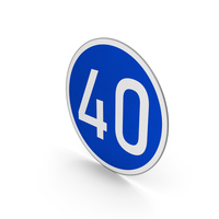 Road Sign Minimum Speed Limit 40 PNG & PSD Images