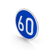 Road Sign Minimum Speed Limit 60 PNG & PSD Images