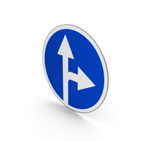 Road Sign Proceed Straight Or Turn Right PNG & PSD Images