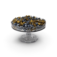 Fancy Crystal Bowl with Wrapped Chocolate Bonbons PNG & PSD Images