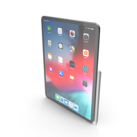 iPad Pro 12.9 (2018) Space Gray With Pencil PNG & PSD Images