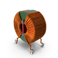 Toroidal Choke Coil Filter Inductor Soldered PNG & PSD Images