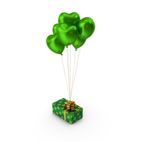 Giftbox Green Heart balloons PNG & PSD Images