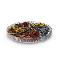 Compartment Bowl with Fancy Wrapped Chocolate Candy PNG & PSD Images
