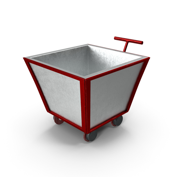 Empty Red Metal Trolley PNG & PSD Images