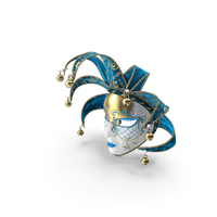 Blue Venetian Full Face Carnival Mask PNG & PSD Images