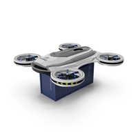 Cargo Quadrocopter Drone with Container PNG & PSD Images