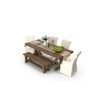 Pottery Barn Dining Table Set PNG & PSD Images