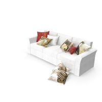Pottery Barn Sofa with Pillows PNG & PSD Images