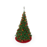 Christmas Tree with Silver Star Topper PNG & PSD Images