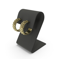 Gold Earrings with Curved Top Display PNG & PSD Images