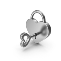 Silver Padlock and Key PNG & PSD Images