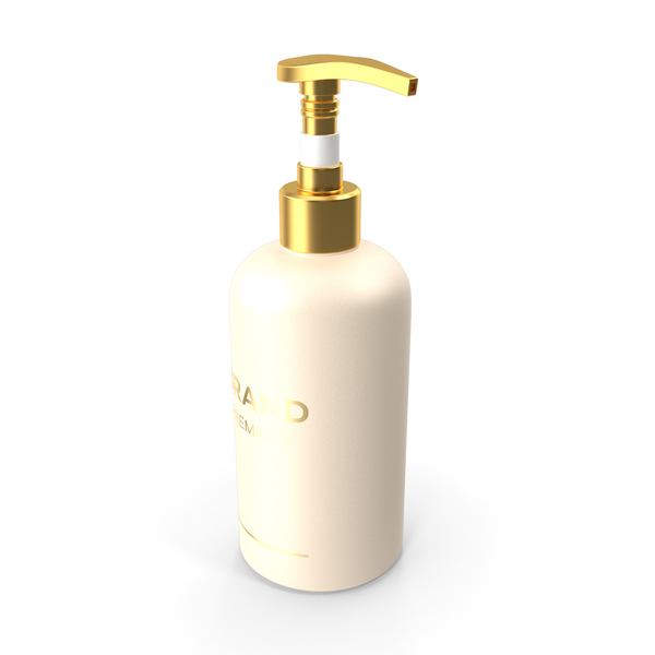 Gold Cosmetic Pump Bottle PNG & PSD Images