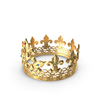 Golden King Crown with Gems PNG & PSD Images