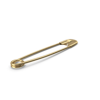 Golden Safety Pin Closed PNG & PSD Images