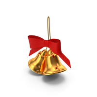 Holiday Christmas Bell with Bow PNG & PSD Images