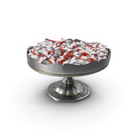 Fancy Silver Bowl with Kinder Mini Bueno PNG & PSD Images