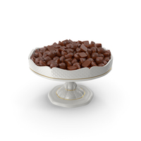 Fancy Porcelain Bowl with Mini Chocolate Candies PNG & PSD Images