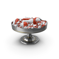 Fancy Silver Bowl with Mixed Kinder Candies PNG & PSD Images