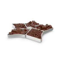 Compartment Bowl with Mixed Chocolate Candies PNG & PSD Images