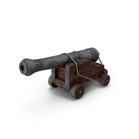 Vessel Cannon With A Wooden Carriage PNG & PSD Images