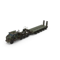Green Oshkosh M1070 Truck With M1000 Semi-Trailer PNG & PSD Images