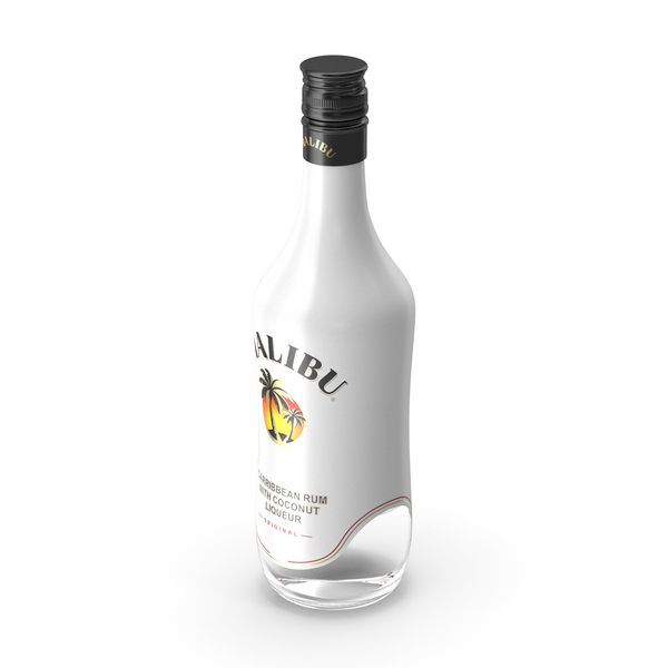 Malibu Caribbean Coconut Rum 750ml Bottle PNG & PSD Images