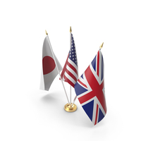 Table Flags United Kingdom USA Japan PNG & PSD Images