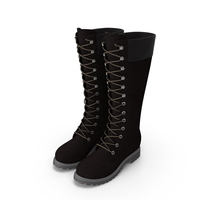 Leather 14-inch Black Boots PNG & PSD Images