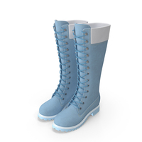 Leather 14 Inch Blue Boots PNG & PSD Images