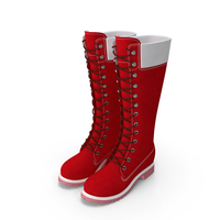 Leather 14-inch Red Boots PNG & PSD Images