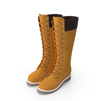 Leather 14 Inch Yellow Boots PNG & PSD Images