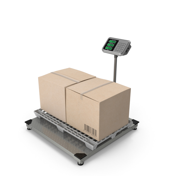 Warehouse Scale with Plastic Pallet and Parcels PNG & PSD Images