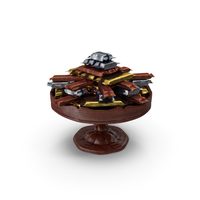 Fancy Wooden Bowl With Wrapped Mixed Candy Bars PNG & PSD Images