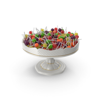 Fancy Porcelain Bowl with Lollipops PNG & PSD Images