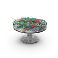 Fancy Crystal Bowl with Flat Lollipops PNG & PSD Images