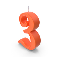 Birthday Candle Number 3 PNG & PSD Images