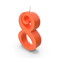 Candle Number 8 PNG & PSD Images