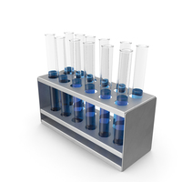 Rack with Blue Test Tubes PNG & PSD Images