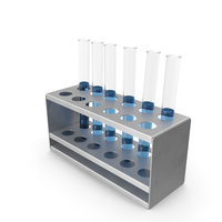 Rack with Half Blue Test Tubes PNG & PSD Images