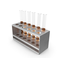 Rack with Half Yellow Test Tubes PNG & PSD Images